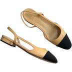 Damen Slingback Ballerinas mit elegantem Kontrastdesign