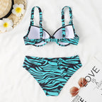 Damen Bikini mit modischem Tierprint und bequemer Passform R&B