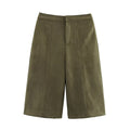 Damen weite Culotte mit eleganter Veloursstruktur und praktischen Taschen R&B