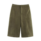 Damen weite Culotte mit eleganter Veloursstruktur und praktischen Taschen R&B