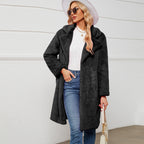 Damen Flauschiger Langmantel mit elegantem Revers R&B