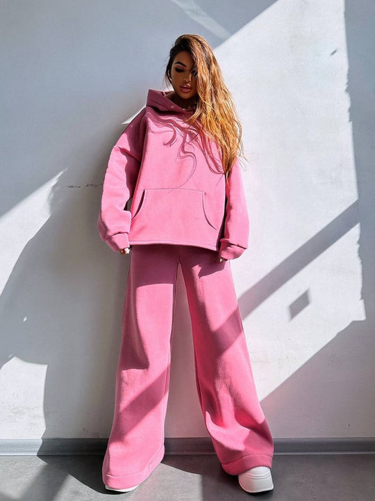 Damen Oversized Hoodie und weit geschnittene Jogginghose Set R&B