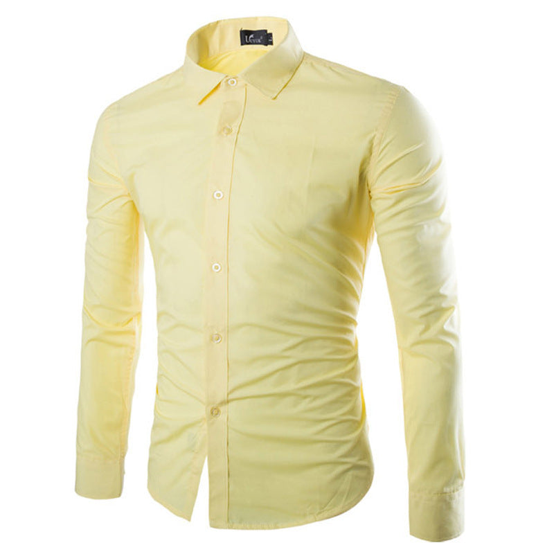 Herren elegante Langarmhemd R&B
