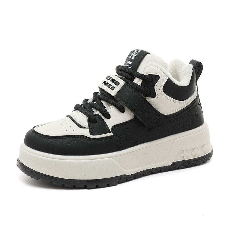 Damen Sportliche High-Top Sneakers mit kuscheligem Innenfutter und sicherem Schnallenverschluss R&B