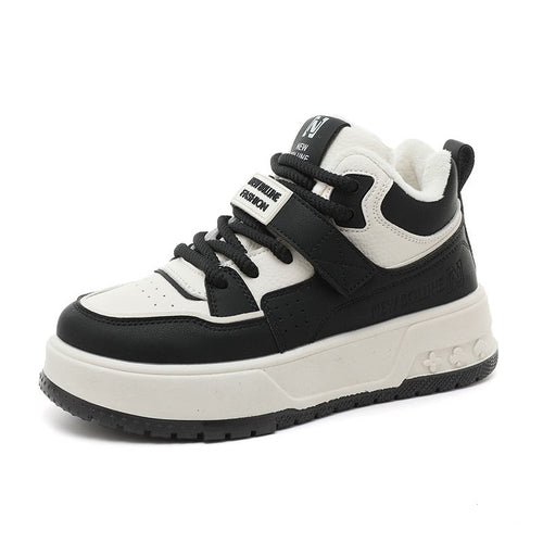 Damen Sportliche High-Top Sneakers mit kuscheligem Innenfutter und sicherem Schnallenverschluss R&B