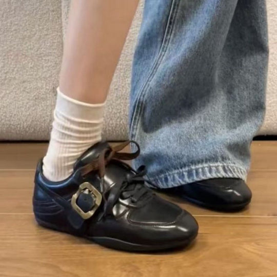 Damen elegante Schnürschuhe mit modischer Schnalle R&B
