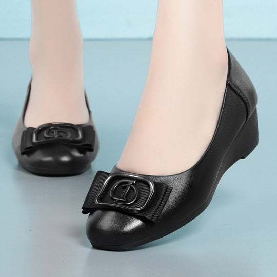 Damen Wedge-Pumps mit dekorativem Schmuckdetail und komfortablem Fußbett R&B