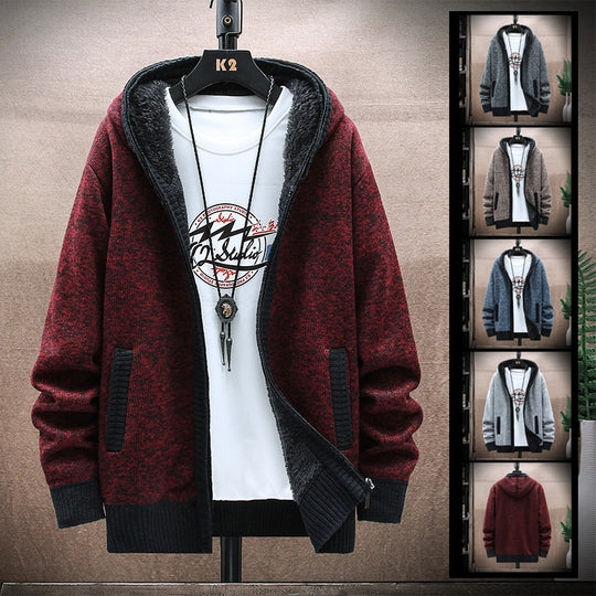 Herren gemütliche Strickjacke mit tiefem V-Ausschnitt und praktischen Taschen R&B