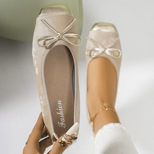 Damen Ballerinas mit funkelndem Schleifendesign und glänzender Kappenverzierung R&B