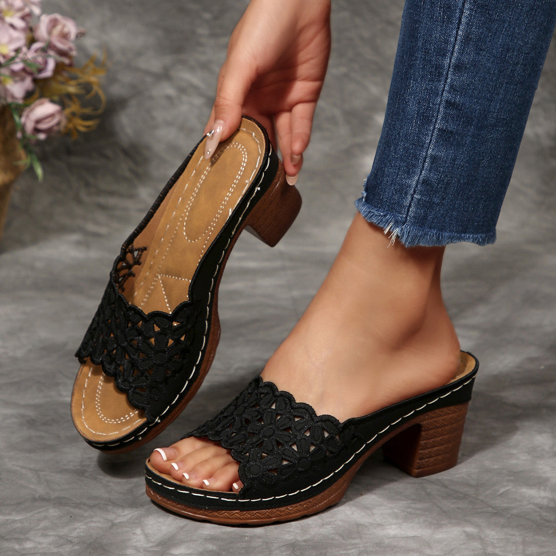 Damen elegante und komfortable Clogs mit modischem Lochdesign R&B