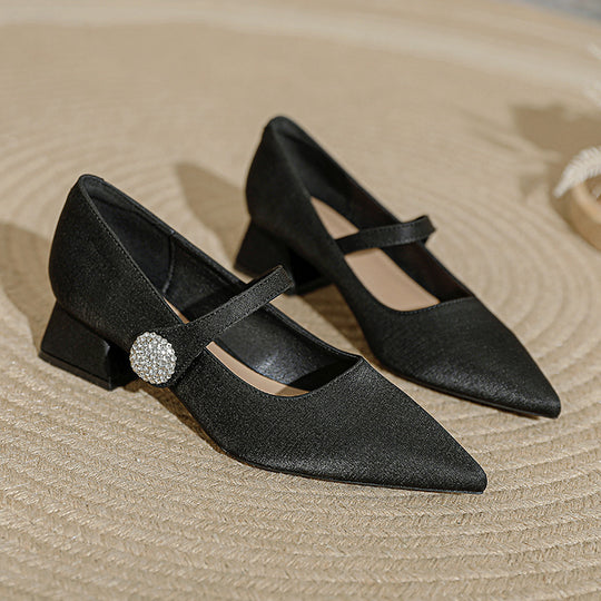 Damen elegante Ballerinas mit modischem Strassdetail R&B