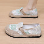 Damen bequeme Slip-On Freizeitschuhe mit floralem Dekor R&B