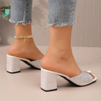 Damen elegante Riemensandalen mit Glitzerakzenten R&B