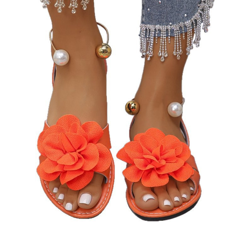 Damen elegante Blumensandalen mit modischen Akzenten R&B