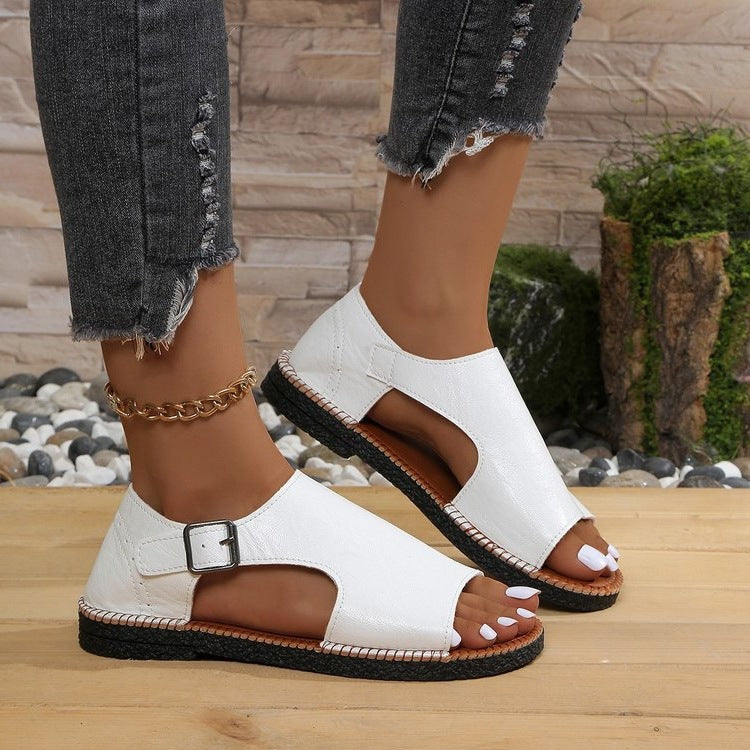 Damen komfortable Sandalen mit modischer Schnallenverzierung R&B