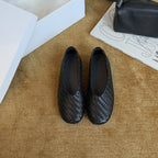 Damen Ballerinas aus hochwertigem geflochtenem Leder mit rutschfester Sohle R&B