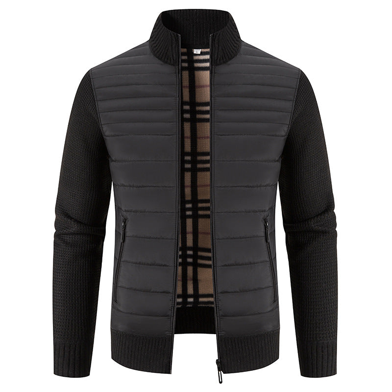 Herren lässige Steppjacke mit Strickärmeln R&B