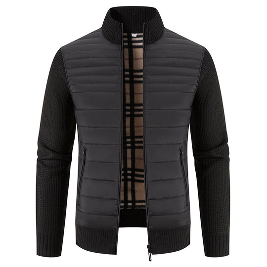Herren lässige Steppjacke mit Strickärmeln R&B