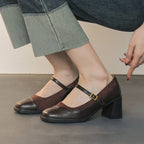 Damen Elegante Mary Jane Schuhe mit Blockabsatz und stilvollem Riemchen R&B