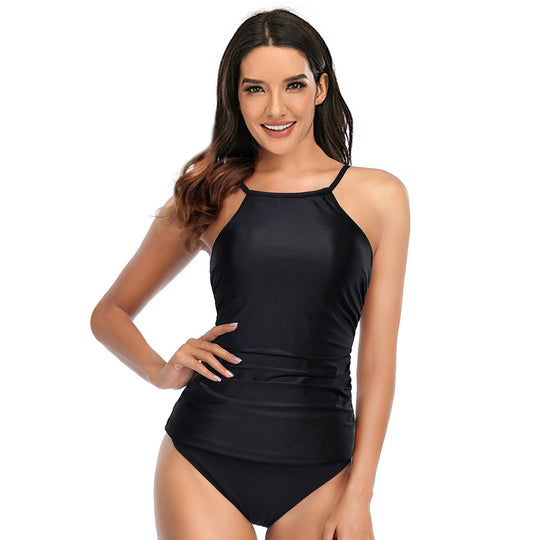 Damen Sportlicher Tankini mit Rüschendetails und animalischem Muster R&B