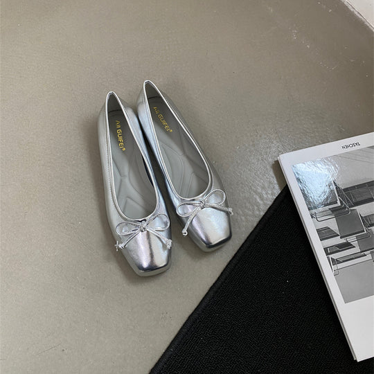 Damen elegante Ballerinas mit komfortablem Fußbett und verspieltem Schleifen-Detail R&B