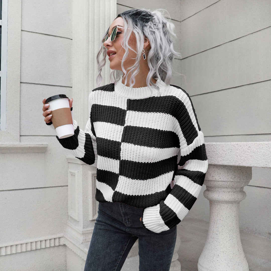 Damen Strickpullover mit Streifenmuster von R&B