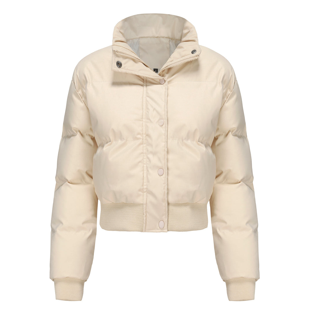 Damen cropped Steppjacke mit hohem Kragen und praktischen Druckknöpfen R&B