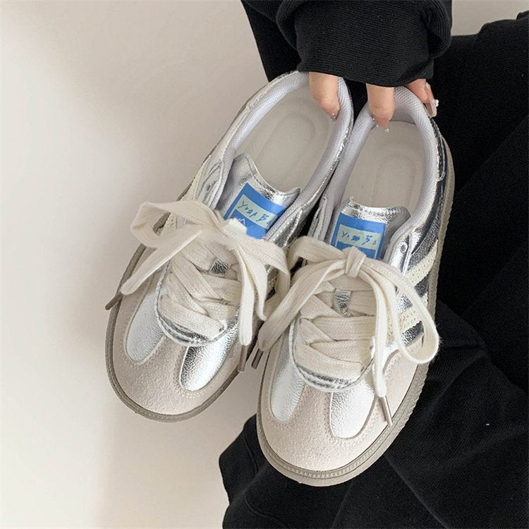 Damen Sportliche Sneakers mit reflektierenden Elementen und atmungsaktiver Oberflächenstruktur R&B