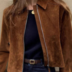 Damen elegante Wildlederjacke R&B