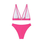 Damen Hochgeschnittener Bikini mit V-Ausschnitt und breiten Trägern