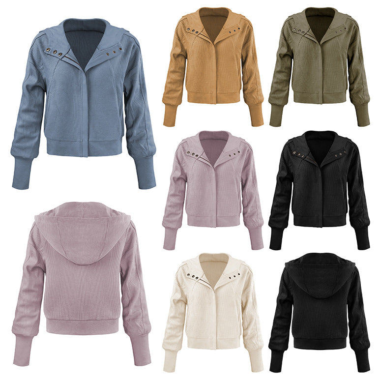 Damen Sportliche Kapuzenjacke mit strukturierter Oberfläche R&B