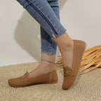 Damen Mokassins mit perforiertem Design und dekorativem Schnallenakzent R&B