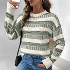 Damen Pullover mit strukturiertem Muster und weitem Schnitt R&B