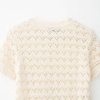 Damen feine Kurzarm-Bluse mit romantischem Spitzenmuster R&B