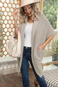Damen lässiger Strickmantel mit praktischen Taschen und offener Front R&B
