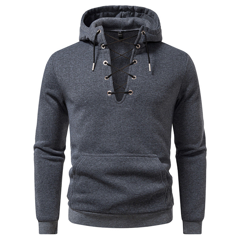Herren Kapuzenpullover mit modischem Schnürdesign R&B