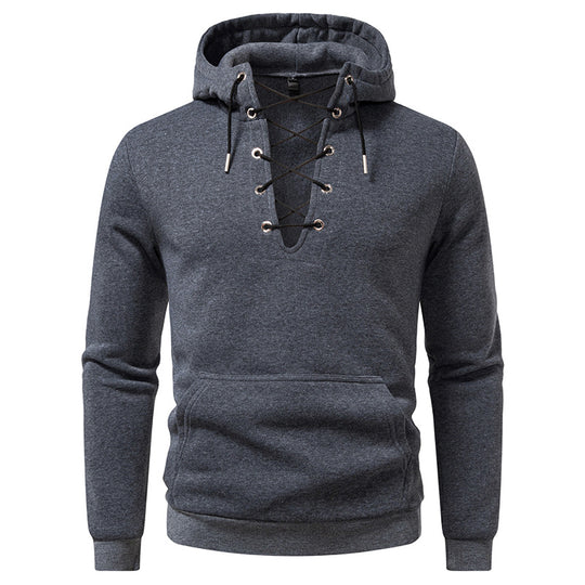 Herren Kapuzenpullover mit modischem Schnürdesign R&B