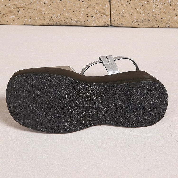 Damen modische Wedge-Sandalen mit verstellbaren Riemchen und rutschfester Sohle R&B