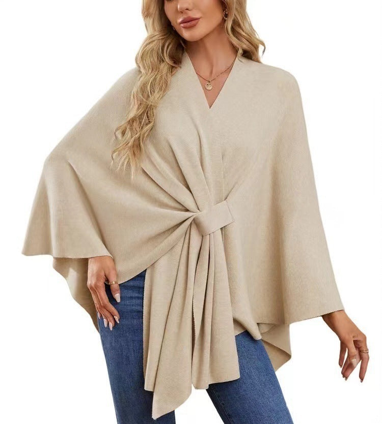 Damen Eleganter Wickelpullover mit asymmetrischem Schnitt R&B