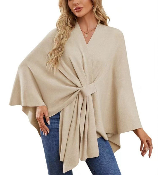 Damen Eleganter Wickelpullover mit asymmetrischem Schnitt R&B