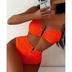 Damen Triangel-Bikini mit gepolstertem Oberteil und hohem Taillen-Slip R&B