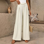 Damen Weit geschnittene Palazzo-Hose mit eleganter Faltenlegung R&B