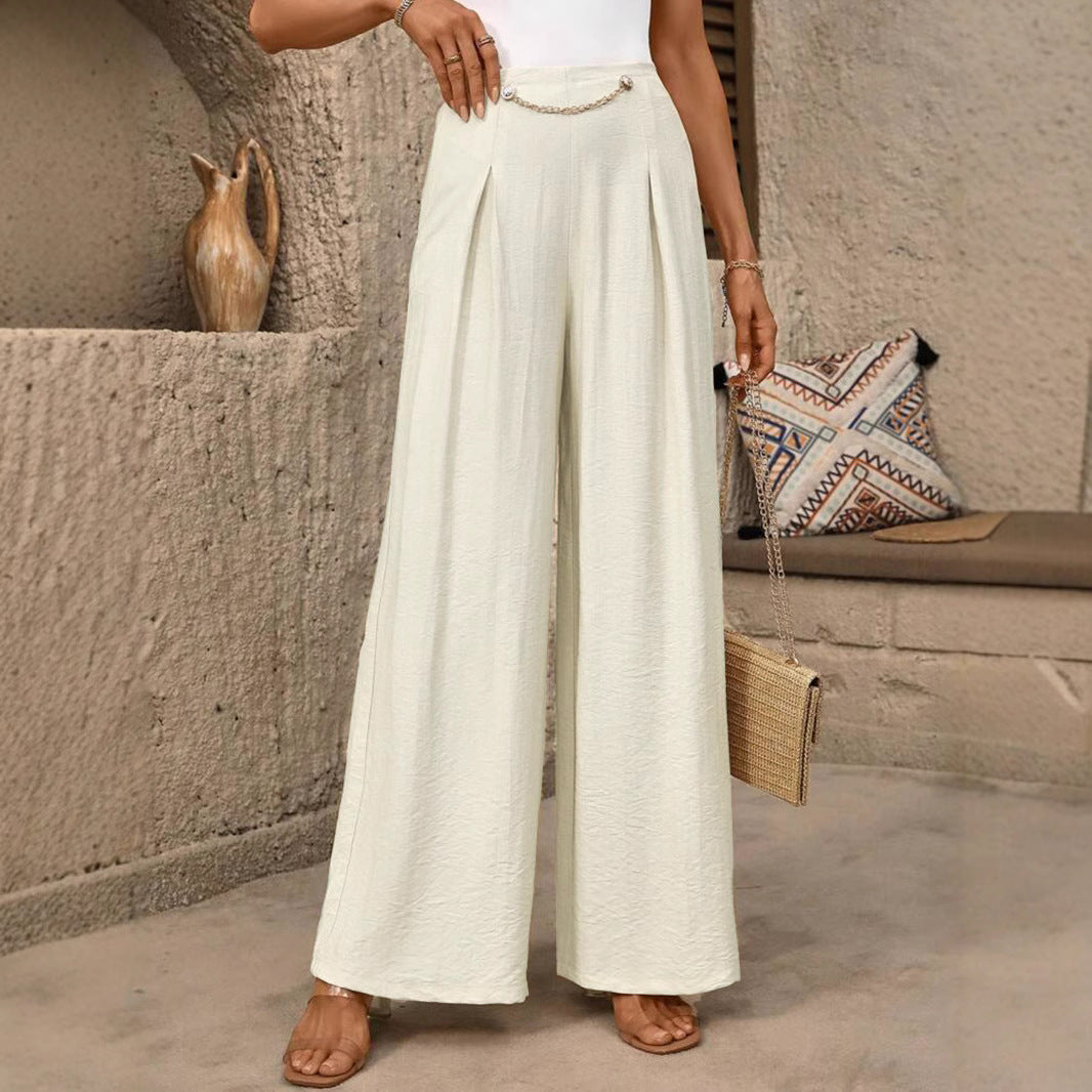 Damen Weit geschnittene Palazzo-Hose mit eleganter Faltenlegung R&B