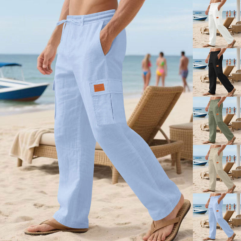 Herren Cargo-Hose mit elastischem Bund und seitlichen Taschen R&B
