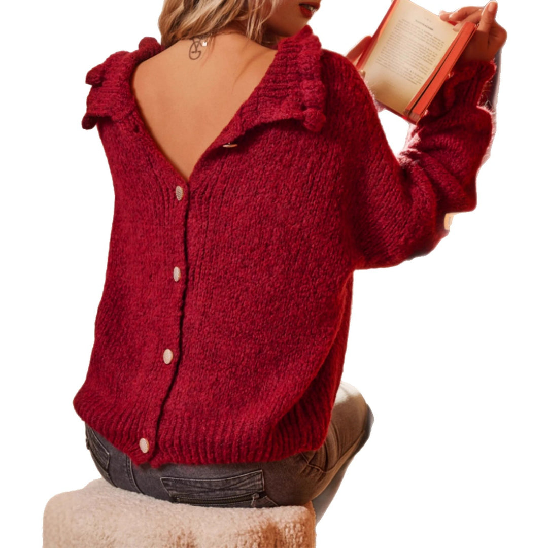 Damen Strickpullover mit tiefem Rückenausschnitt R&B