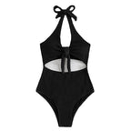 Damen Einteiler Badeanzug mit modernes Wickeldetail und figurbetontem Schnitt R&B