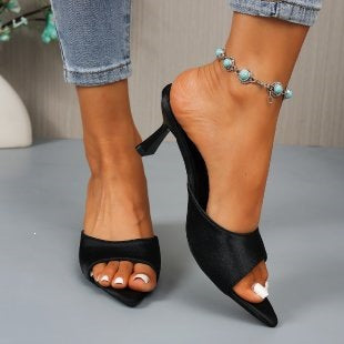 Damen elegante High Heel Pantoletten R&B