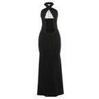 Damen Elegantes Maxi-Kleid mit raffiniertem Schnürungsdesign R&B