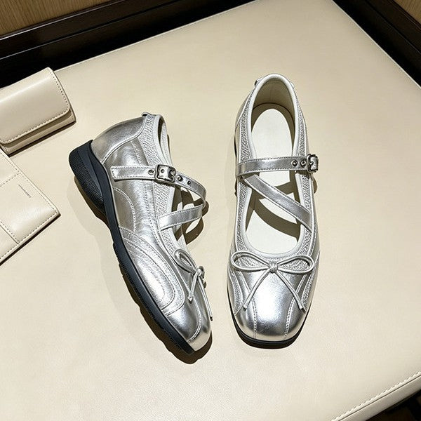 Damen elegante Mary Jane Ballerinas mit dekorativem Riemchen und komfortablem Fußbett R&B
