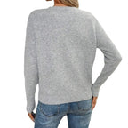 Damen Strickpullover mit floralem Muster und Rundhalsausschnitt R&B